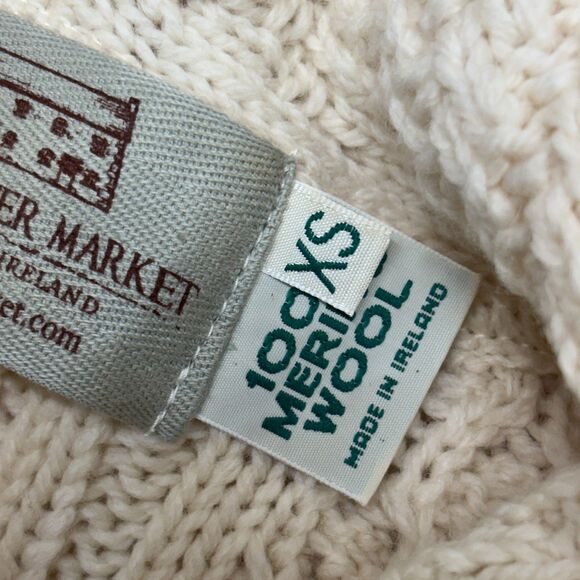 Aran Sweater Market Women Knit Fisherman Cardigan XS X-Small Merino Wool C024 -9 - Picture 6 of 15